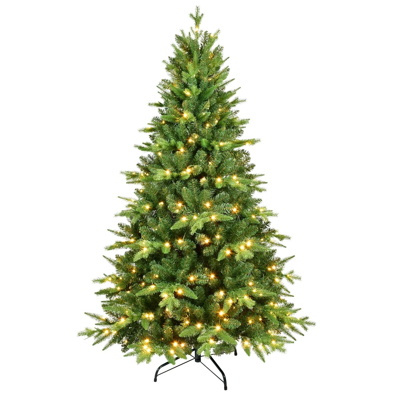 7.5ft Pre-lit Christmas Tree, Artificial Fir Christmas Tree with Metal Stand, 400 Pre-strung LED ... | Walmart (US)