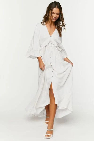 Butterfly-Sleeve Flounce Maxi Dress | Forever 21 (US)