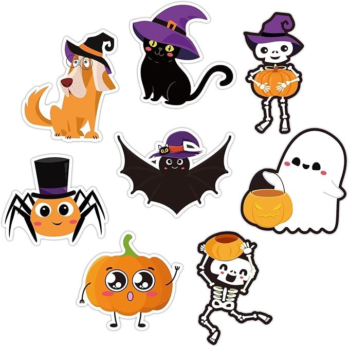 8 Pcs Halloween Fridge Magnets, Refrigerator Magnets Decor, Spider Pumpkin Bat Ghost Magnetic Sti... | Amazon (US)