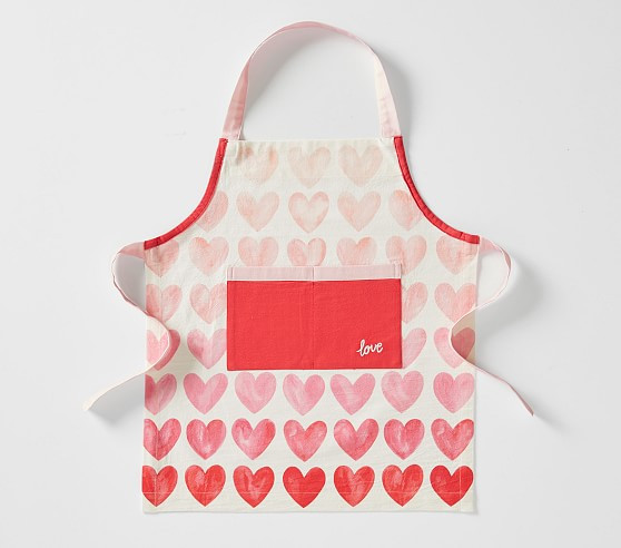 PB x pbk Watercolor Heart Apron | Pottery Barn Kids