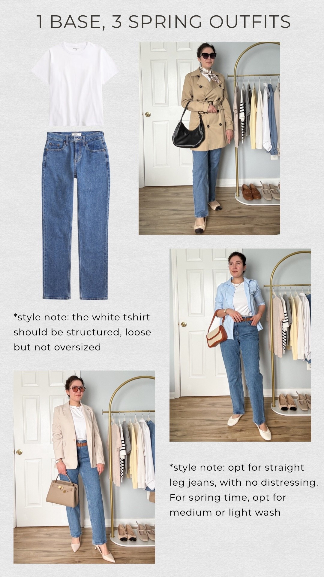 Spring outfit, elevated casual, jeans outfit, trench coat, blazer

#LTKOver40 #LTKootd