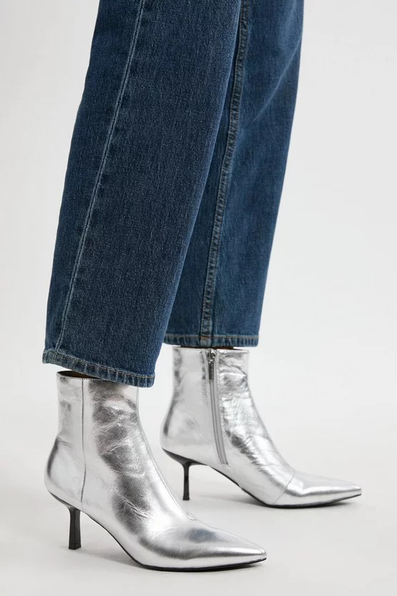 Leather Heeled Ankle Boot | Karen Millen UK + IE + DE + NL