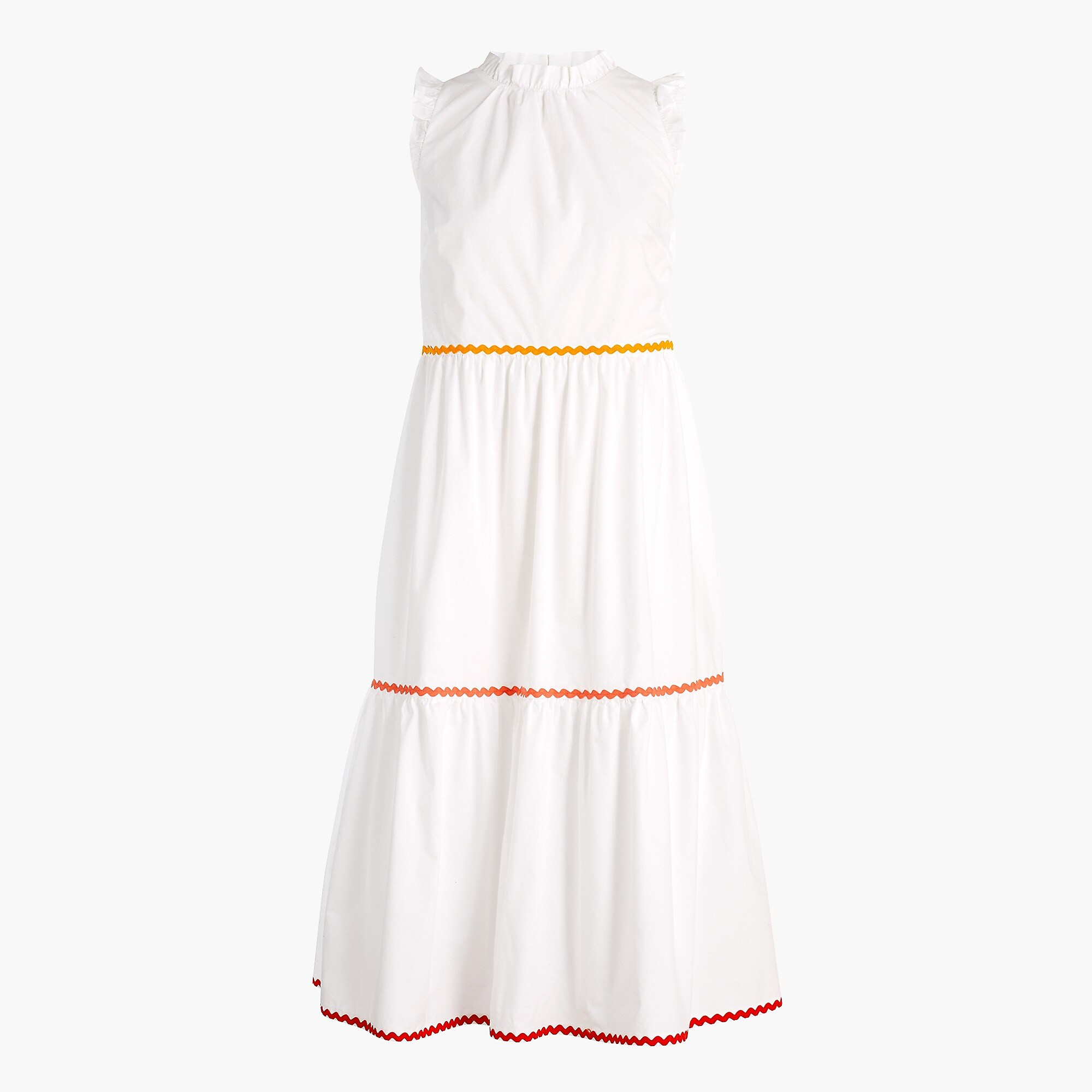 Tiered midi ruffle dress with rickrack trim | J.Crew Factory