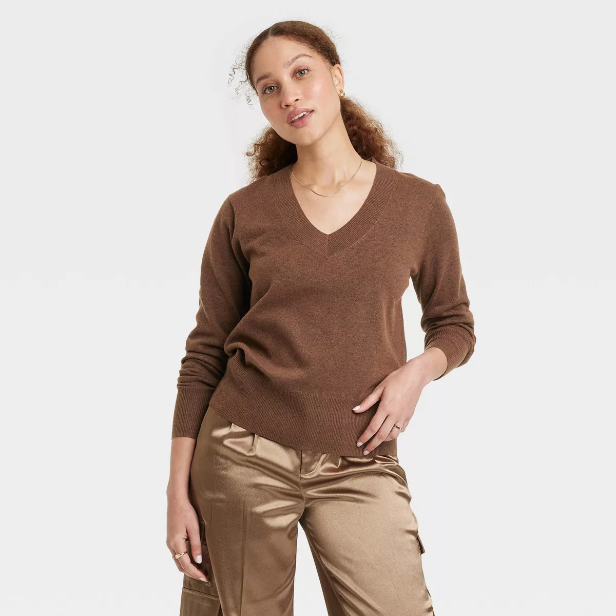 Women's Fine Gauge V-Neck Sweater - A New Day™ | Target