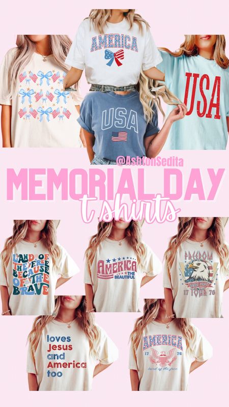 Memorial day t shirts!! These are so cute and can be worn again for 4th of the July!! ❤️💙🤍

#LTKStyleTip #LTKSeasonal #LTKFestival