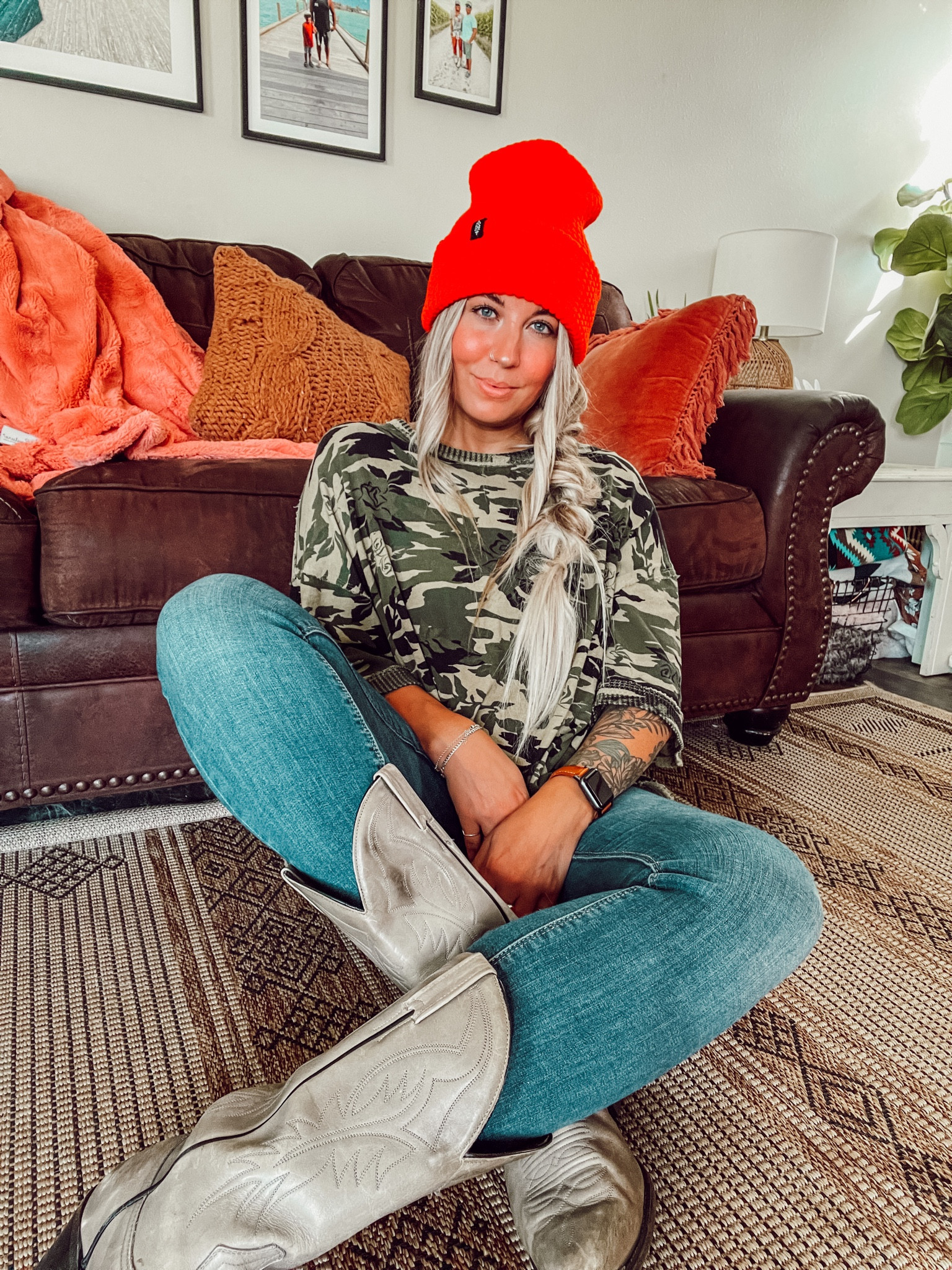 Camo free people tee! #beanieoutfit 

#LTKstyletip #LTKSeasonal