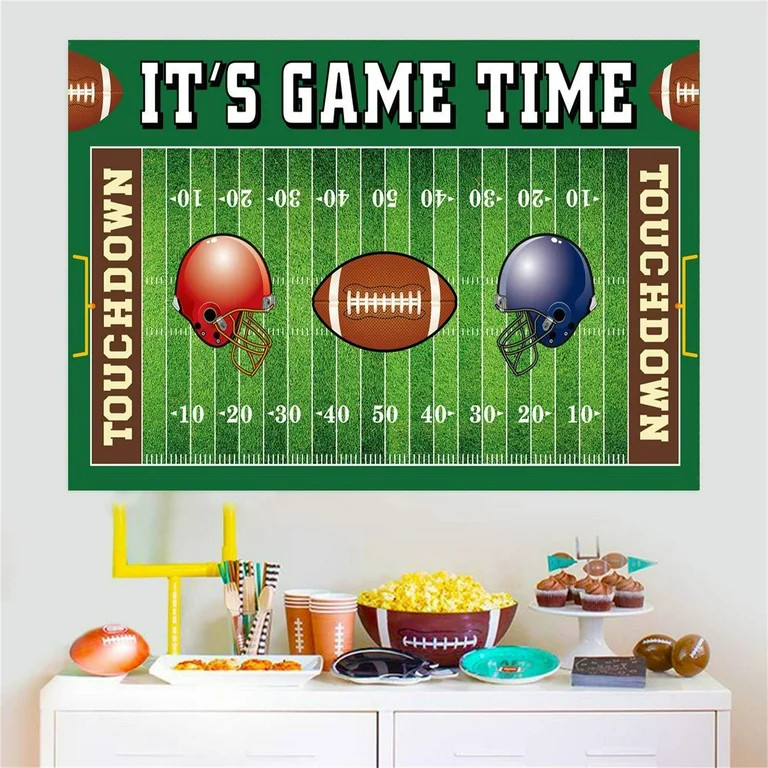 Apmemiss Clearance Football Banners Football Hanging for Super Bowl Party Decoration, Game Time B... | Walmart (US)