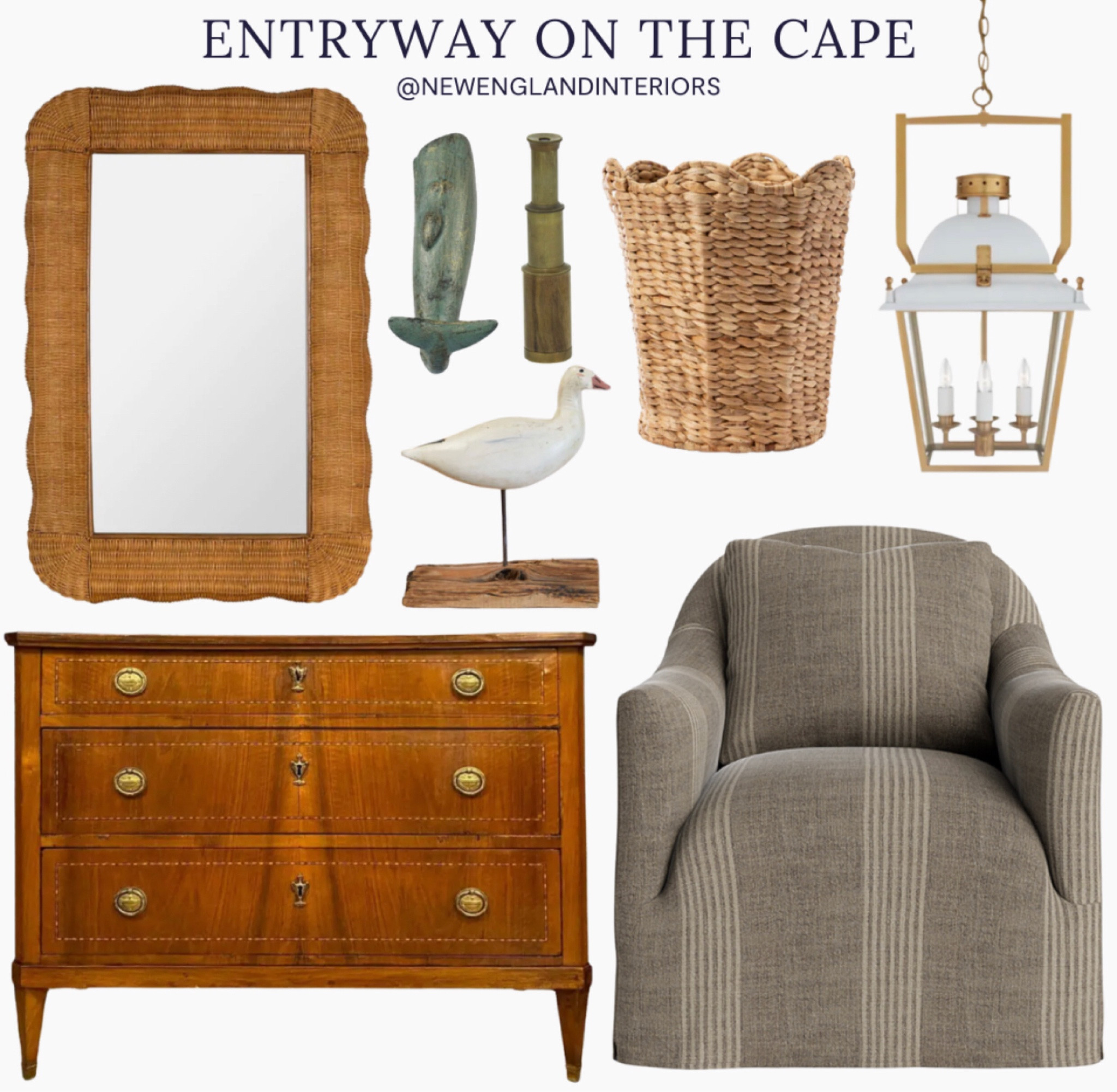 New England Interiors • Entryway On The Cape • Lighting, Chair, Dresser, Mirror, Coastal Accents. 🌊☀️

TO SHOP: Click on link in bio or copy and paste the link in web browser 

#newengland #capecod #coastal #entryway #interiordesign #homeinspo

#LTKhome