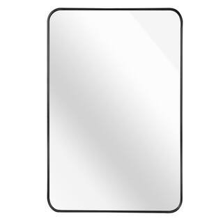 HUOVTR Ta. 24 in. W x 36 in. H Black Rectangle Framed Mirror BK2436 - The Home Depot | The Home Depot