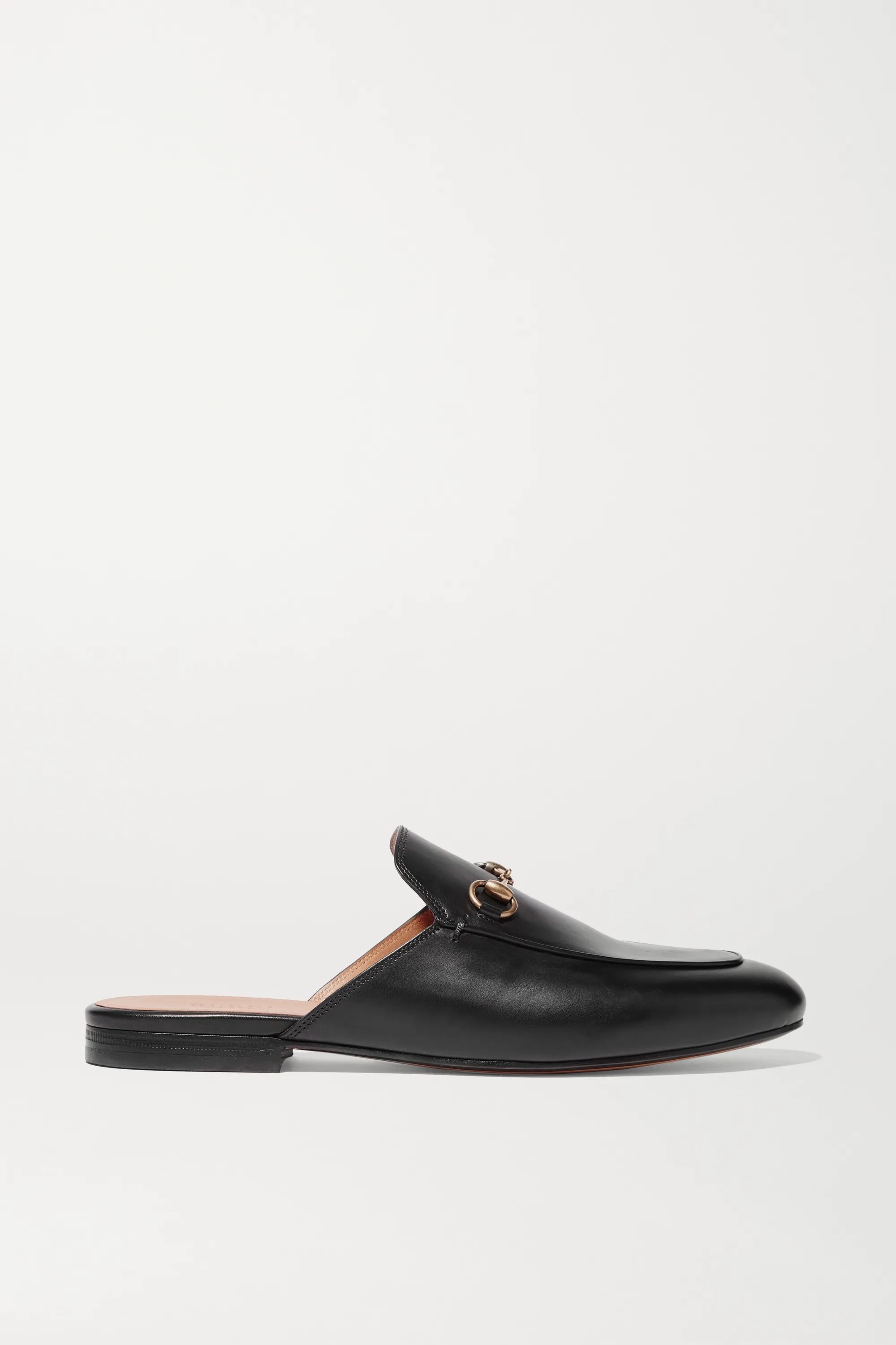 Black Princetown horsebit-detailed leather slippers | Gucci | NET-A-PORTER | NET-A-PORTER (US)