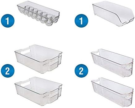 Greenco Fridge Bins, Stackable Storage Organizer Containers with Handles for Refrigerator, Freeze... | Amazon (US)