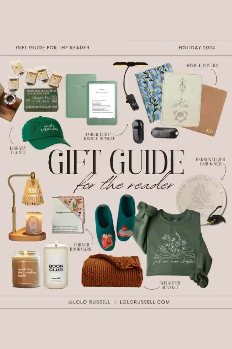Gift ideas for the reader and book lover! I love this gift guide haha. So many cute things like personalized book embosser, unique kindle covers, and cozy items!

#LTKGiftGuide #LTKCyberWeek #LTKHoliday