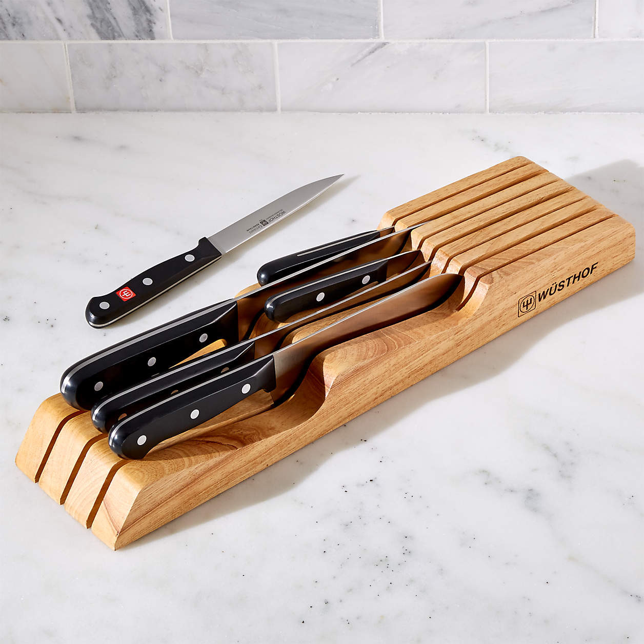 Wüsthof Gourmet Stamped 7-Piece In-Drawer Knife Set + Reviews | Crate & Barrel | Crate & Barrel