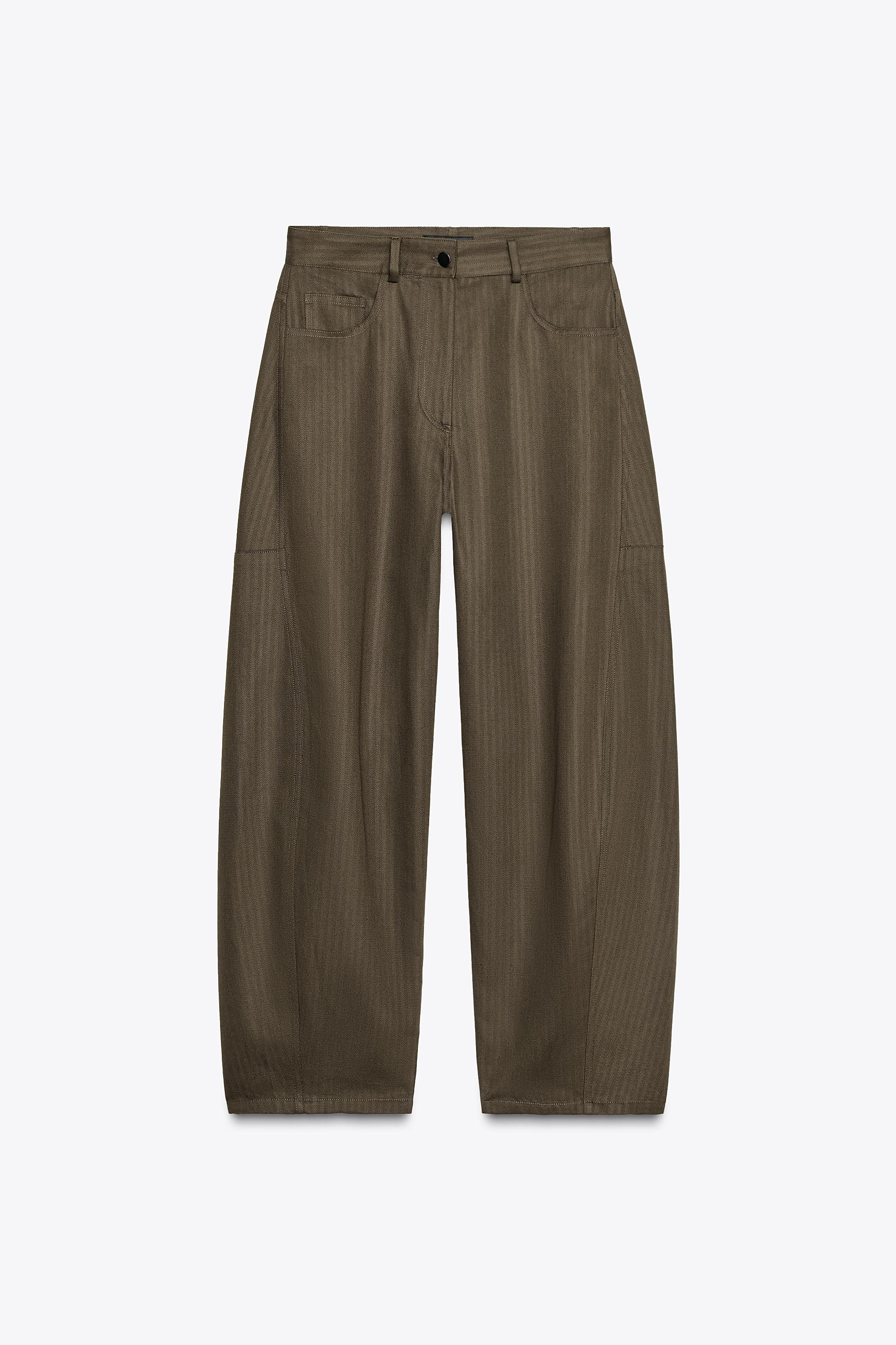 ZW COLLECTION HERRINGBONE WIDE-LEG PANTS | Zara US