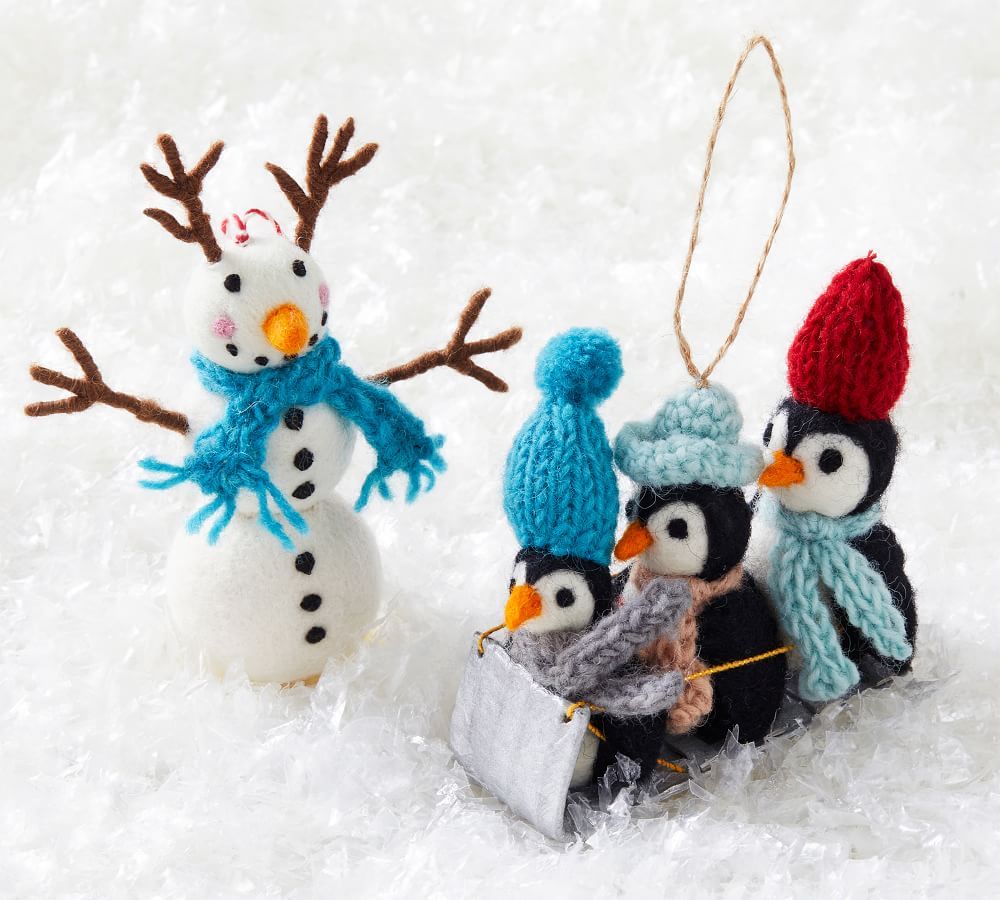 Snowy Friends Felt Ornaments | Pottery Barn (US)