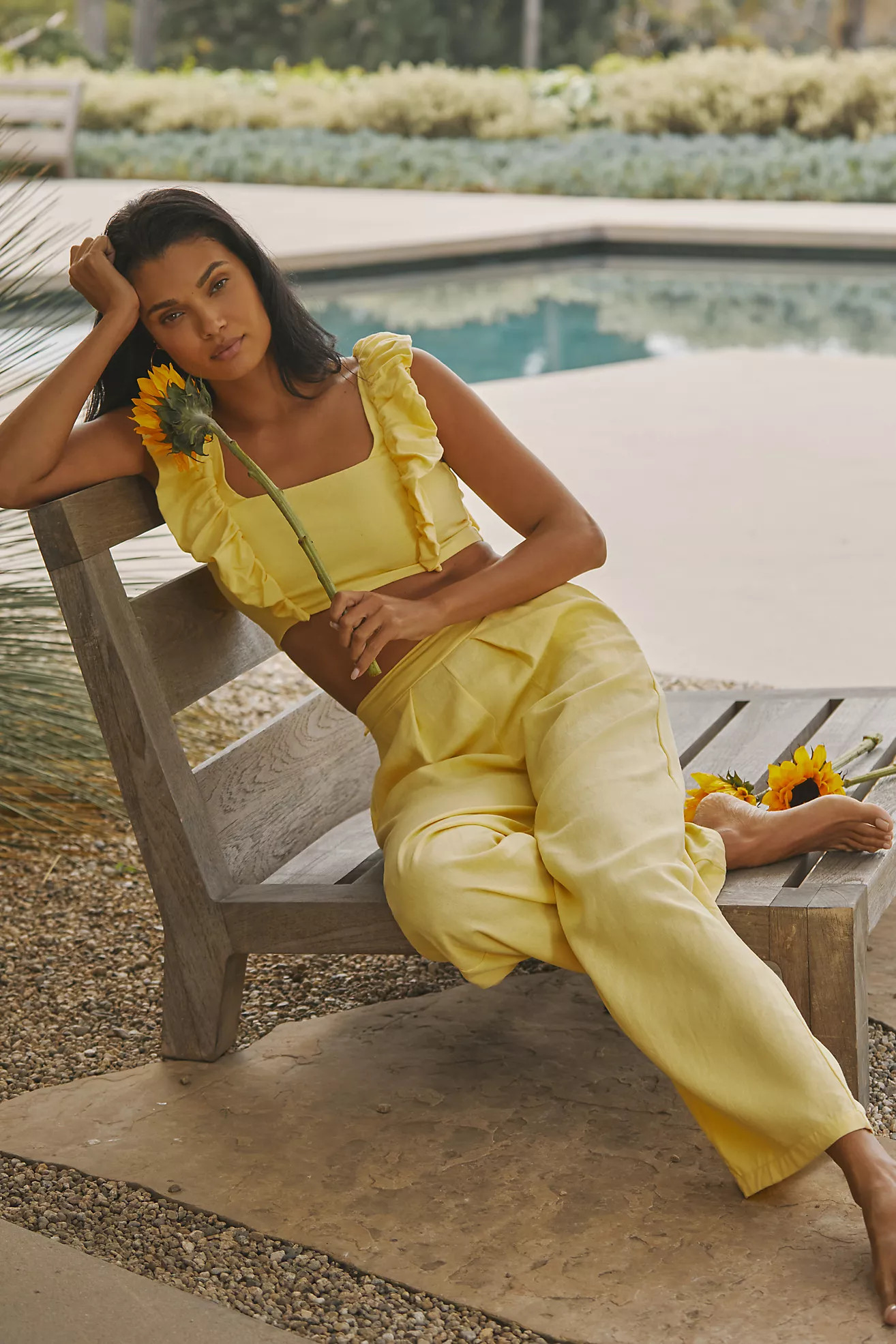 Peixoto Jocelyn Linen Crop Top | Anthropologie (US)