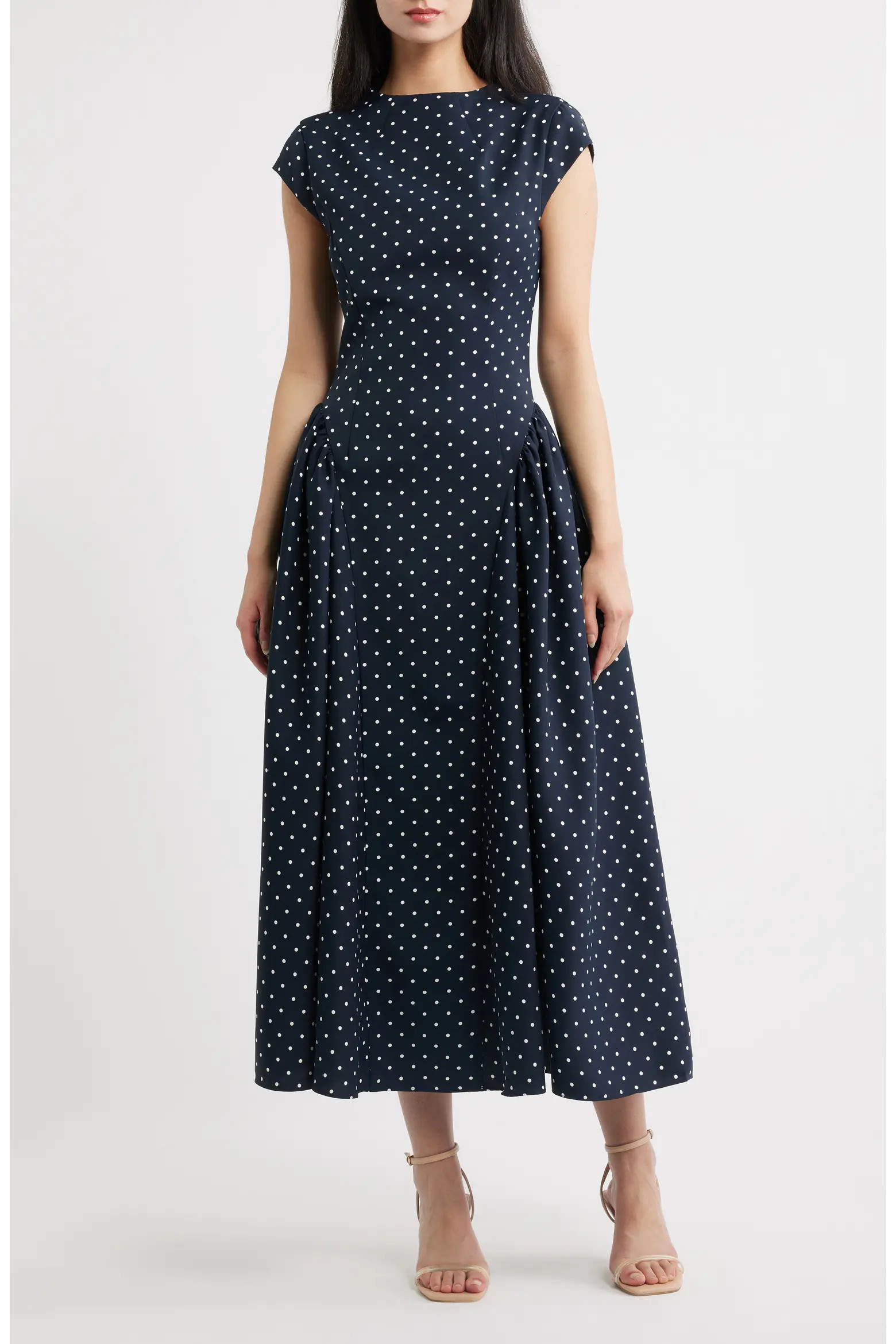 Odd Muse Polka Dot Drop Waist Fit & Flare Midi Dress (Women) | Nordstrom | Nordstrom