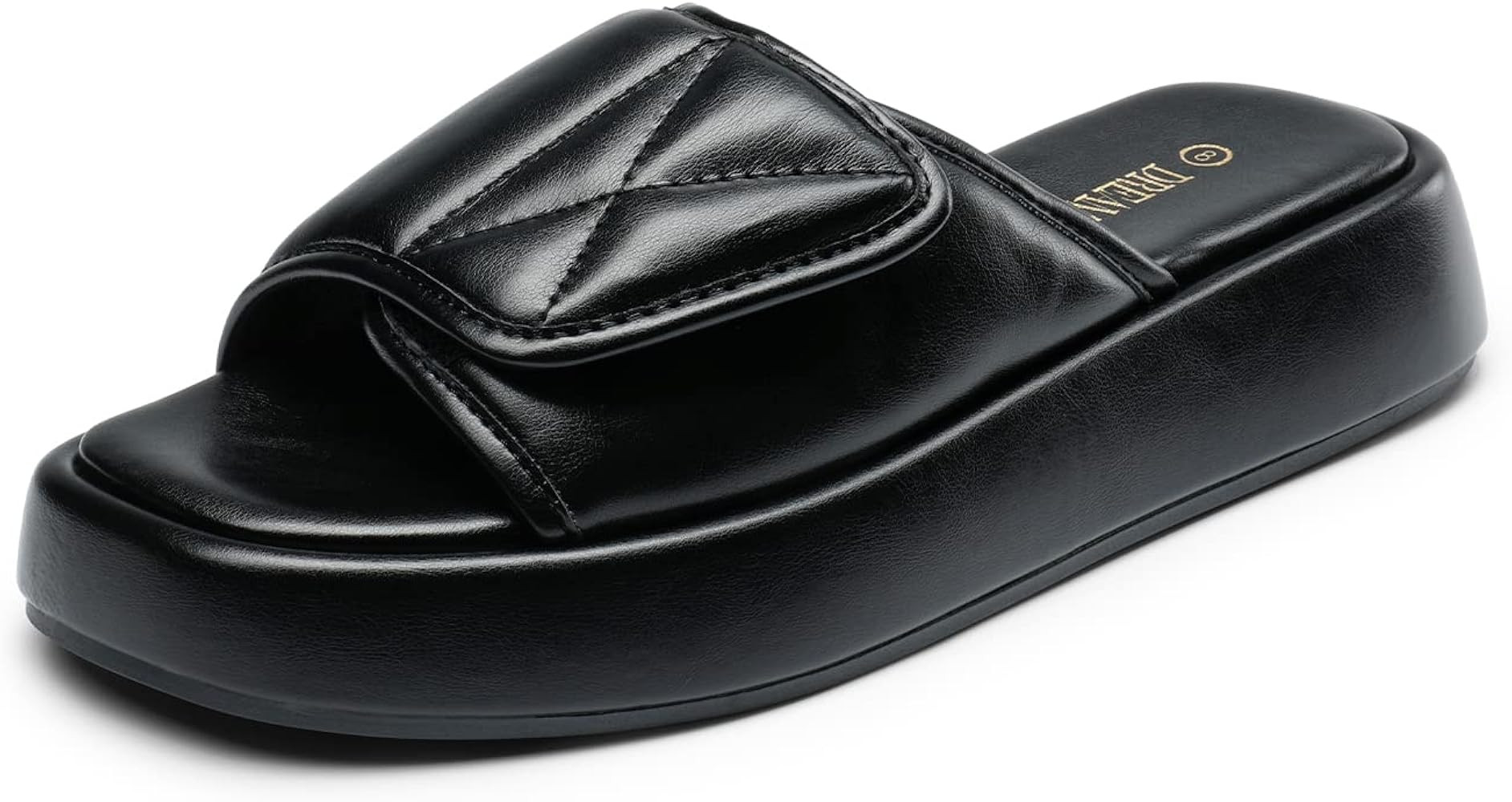 DREAM PAIRS Women's Cushion Summer Slip-on Slides, Comfort Square Toe Platform Slipper Sandals wi... | Amazon (US)