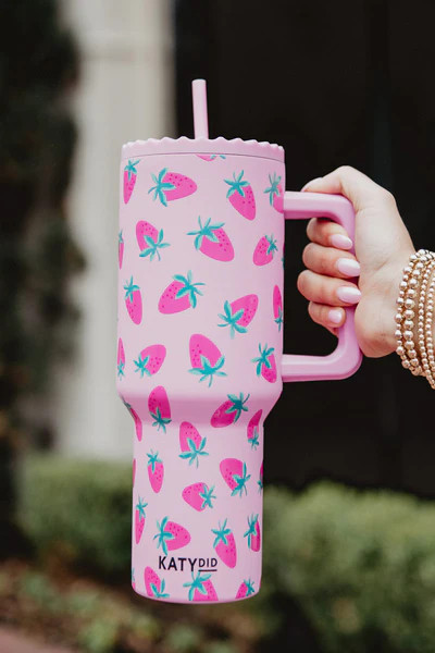 Subtle Strawberry 38 Oz Tumbler Cup | Katydid