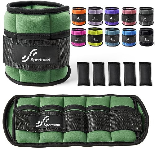 Sportneer Adjustable Ankle Weights 1 Pair 2 4 6 8 10 Lbs Leg Weight Straps for Women Men, Weighted Ankle Weights Set for Gym, Fitness, Workout, Walking, Jogging,1-5 lbs Each, 2 Pack 2-10 lbs | Amazon (US)