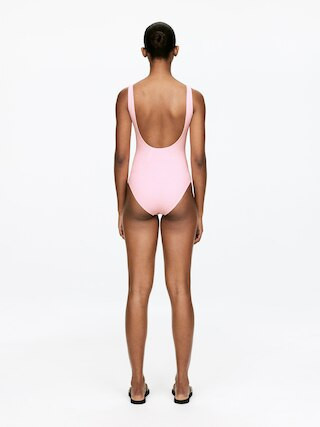 Crinkle Square Neck Swimsuit – Pink – Women – ARKET GB | Arket UK