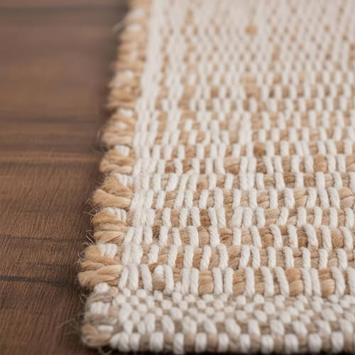Super Area Rugs neutral cotton jute 8x10 area rug
