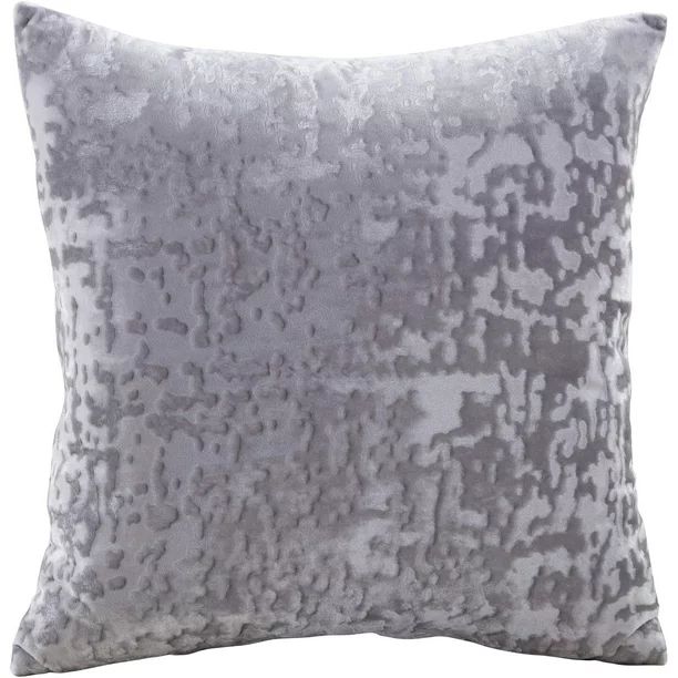 Mainstays Velvet Decorative Pillow, 18" x 18", Gray - Walmart.com | Walmart (US)