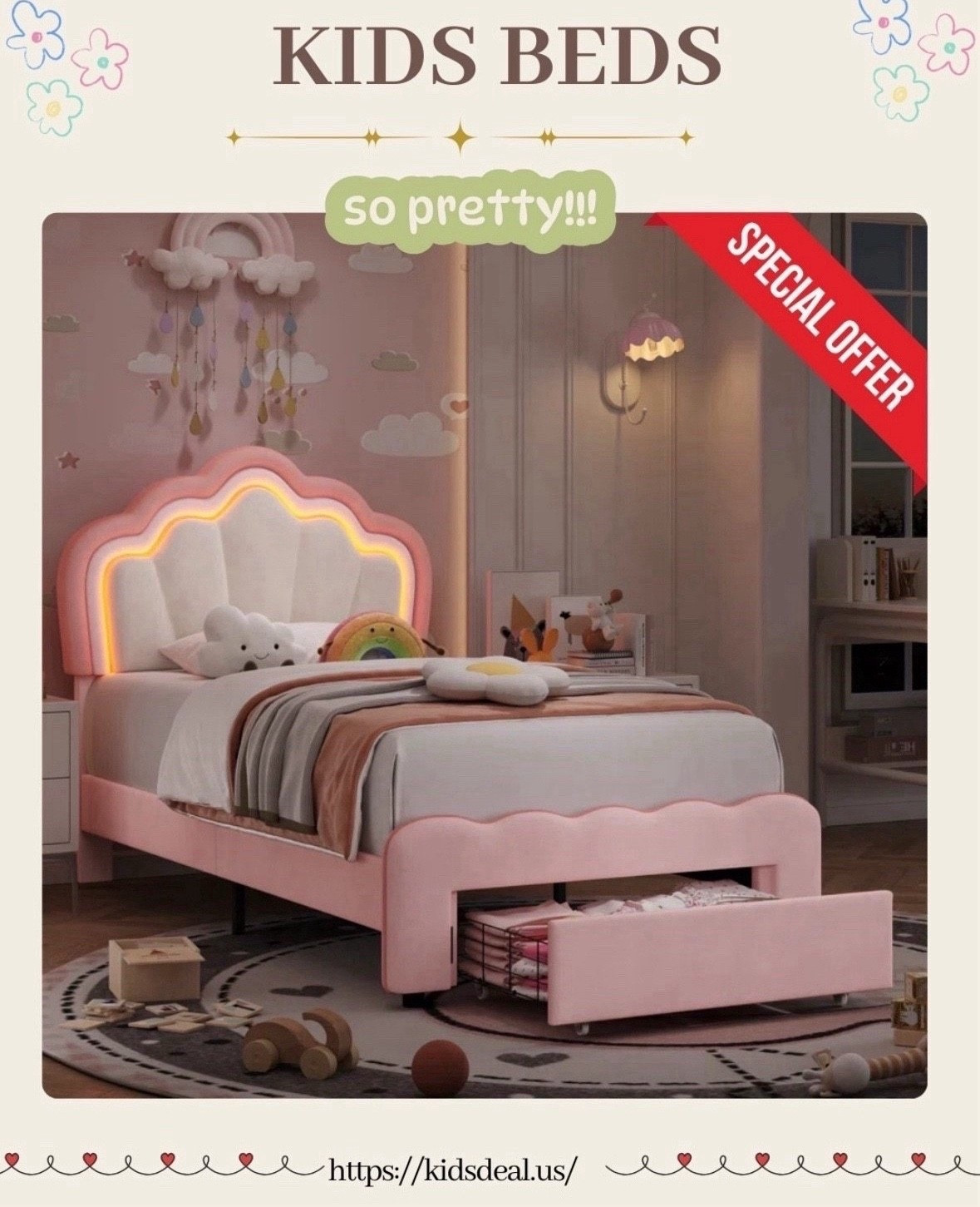 🌙✨ Transform your little princess’s room into a dreamy haven! 👑💖

 This pink shell-shaped LED bed — total fairytale vibes! 🐚💫

With 60,000+ LED colors, sync-to-music effects, and adjustable brightness (all via app or remote 📱🎶), bedtime just got magical! ✨
Super easy to assemble, amazing quality, and seriously the cutest setup ever! 🛌💕

Now 67%OFF — perfect for your little girl’s dream room! 🌸

#KidsRoomGoals #PrincessBed #DreamyVibes #LEDGlow #GirlsRoomDecor #HomeDecor #RoomMakeover #FairyTaleRoom #MomApproved #AmazonFinds #MustHave

#LTKHome #LTKKids #LTKSaleAlert