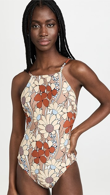 Cara High Neck One Piece Swimsuit | Shopbop