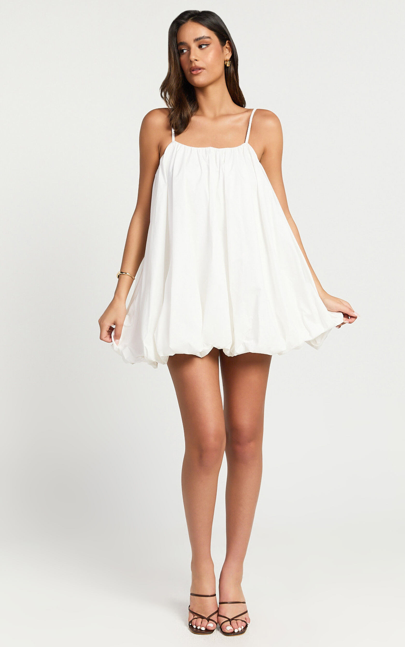 Marites Mini Dress - Bubble Mini Dress in White | Showpo (US, UK & Europe)