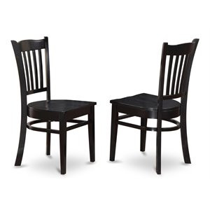 Atlin Designs 11" Wood Dining Chairs in Black (Set of 2) | Homesquare