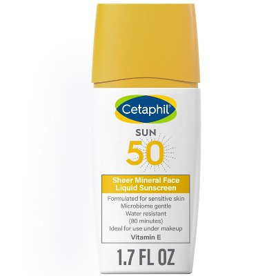 Cetaphil Sheer Mineral Liquid Face Sunscreen SPF 50 - 1.7 fl oz | Target