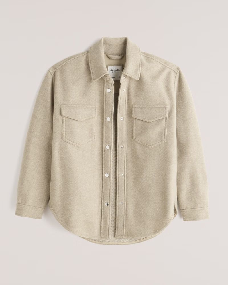 Women's Cozy Shirt Jacket | Women's Clearance | Abercrombie.com | Abercrombie & Fitch (US)