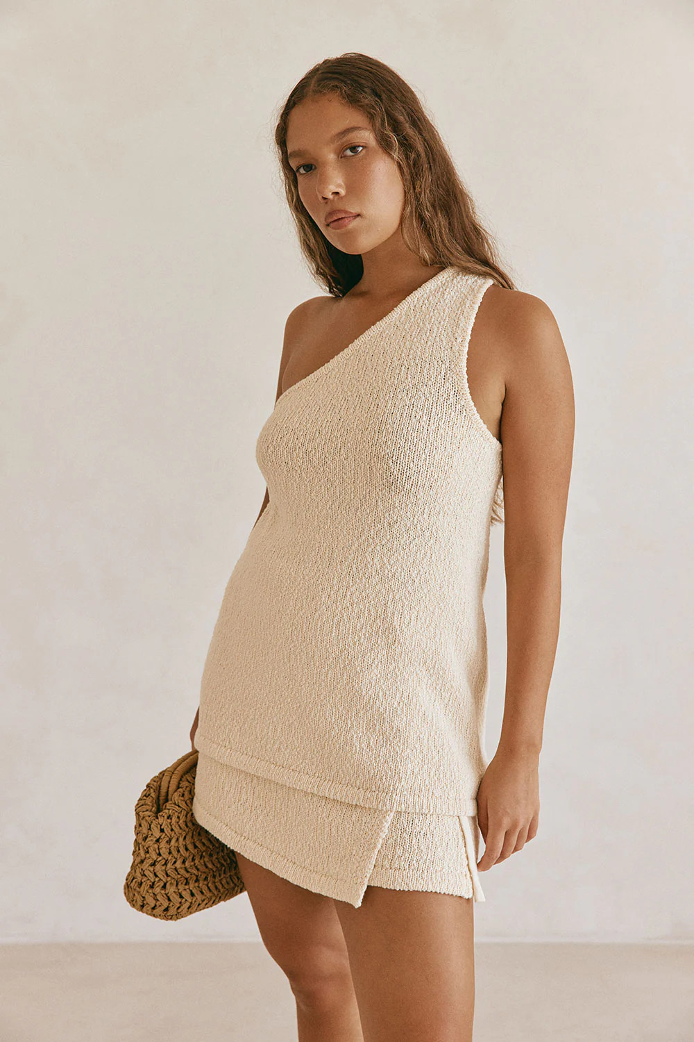 Cream Knit One Shoulder Sable Top | Sabo Skirt AU