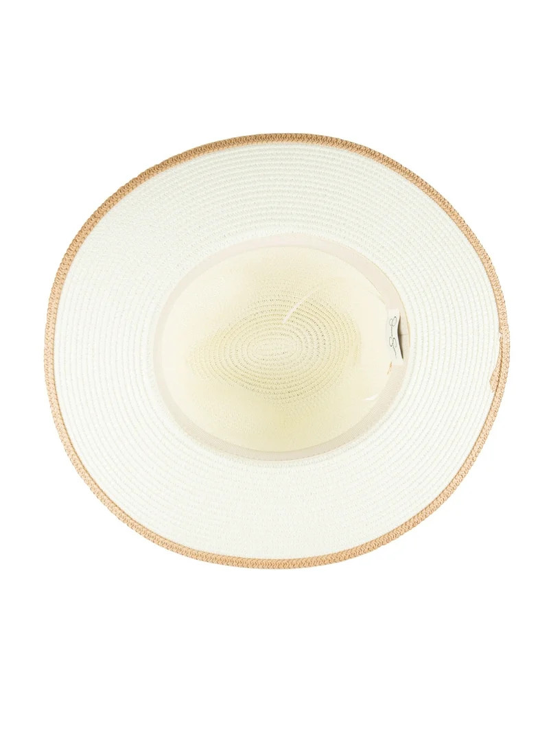 Jessica Simpson Women's Wide Brim Straw Fedora Beach Hat - Walmart.com | Walmart (US)