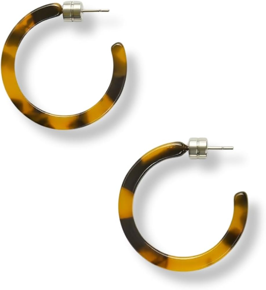 MACHETE Circle Hoop Earrings Acetate Resin Fashion Jewelry for Women | Amazon (US)