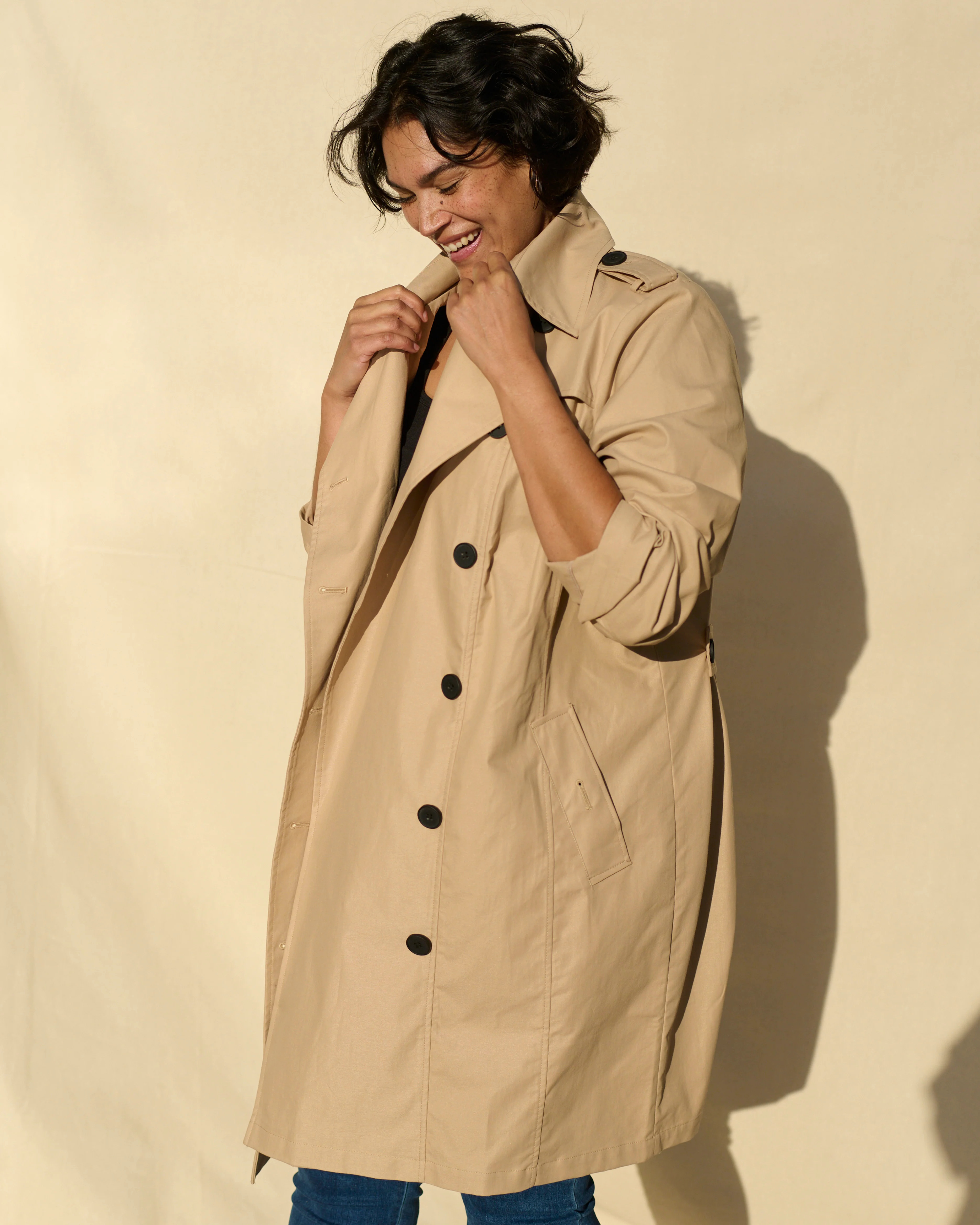 Derjon Trench Coat - Khaki | Universal Standard