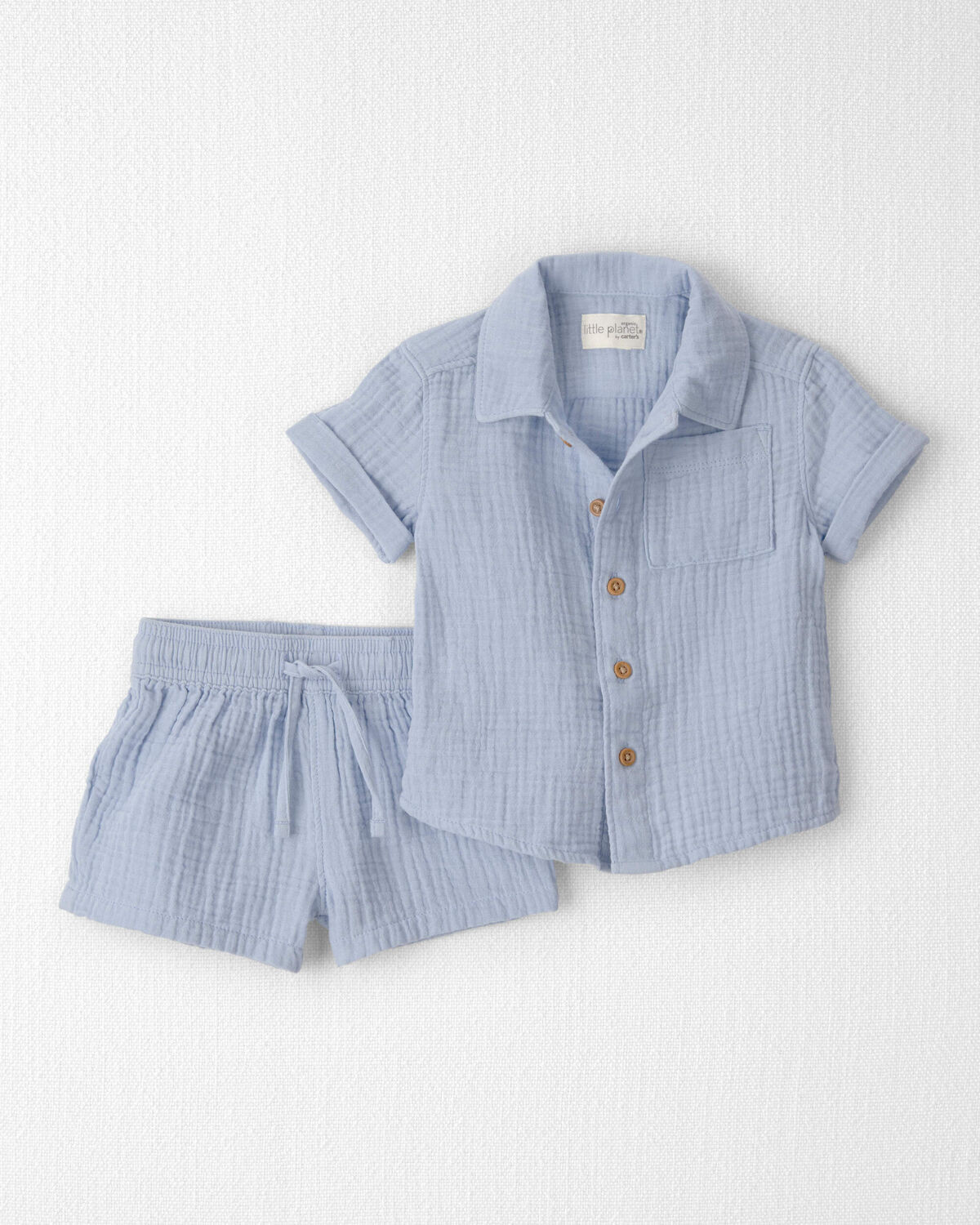 Baby Boy 2-Piece Organic Cotton Gauze Top & Short Set | Carter's Inc
