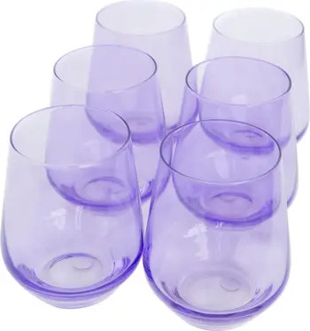 Estelle Colored Glass Set of 6 Stemless Wineglasses | Nordstrom | Nordstrom