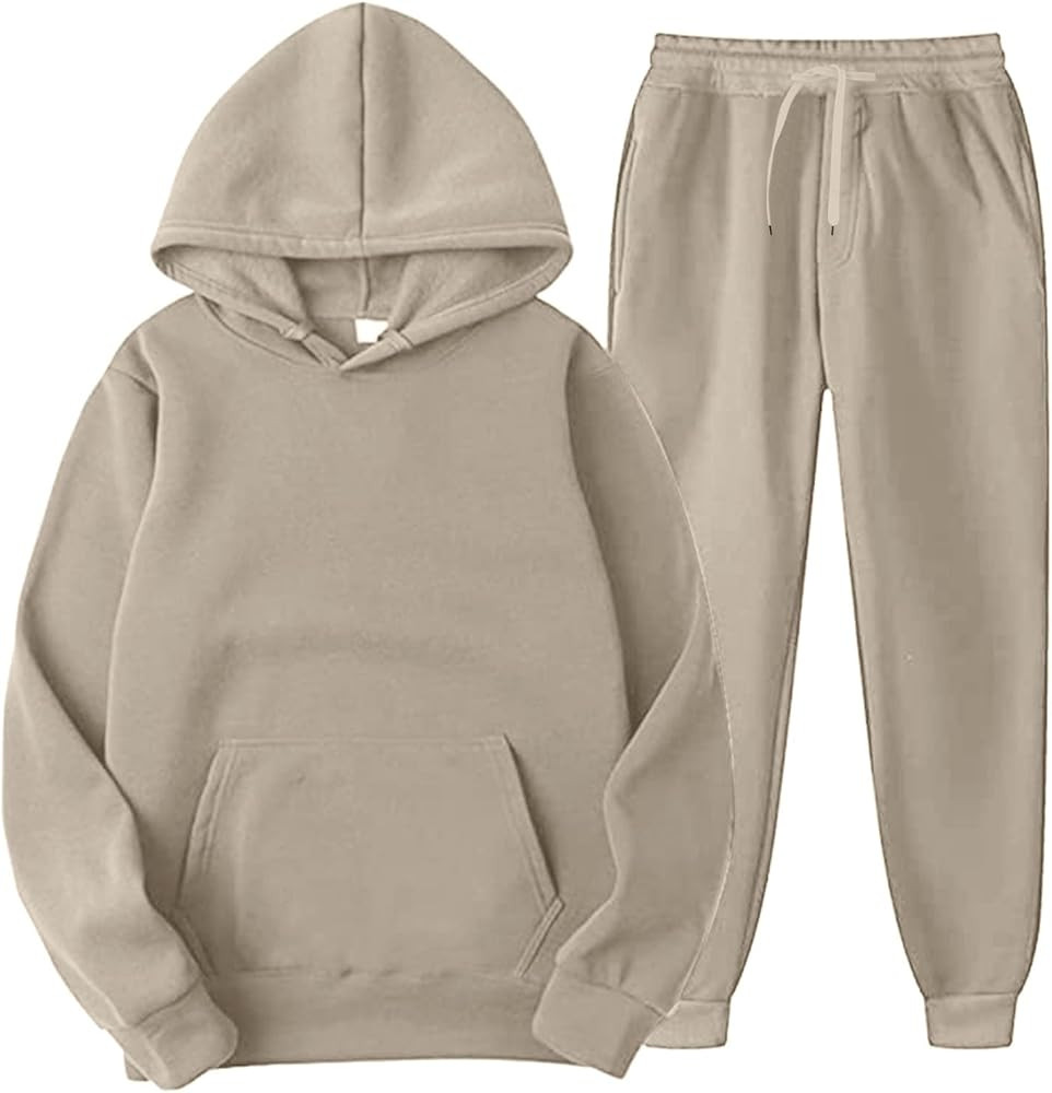 Men's Tracksuit 2 Piece Autumn Winter Casual Solid Jogger Sport Gym Pockets Sweatsuit Long Sleeve... | Amazon (US)