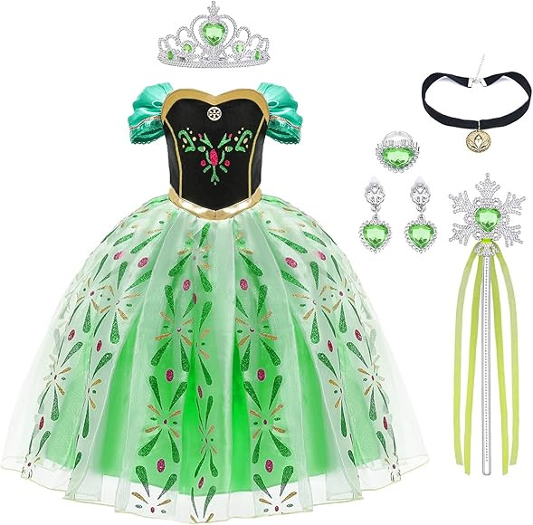 URAQT Bambina Abito da Principessa Anna, Costume Vestito Ragazza Bambina Principessa, Abito da Pr... | Amazon (IT)