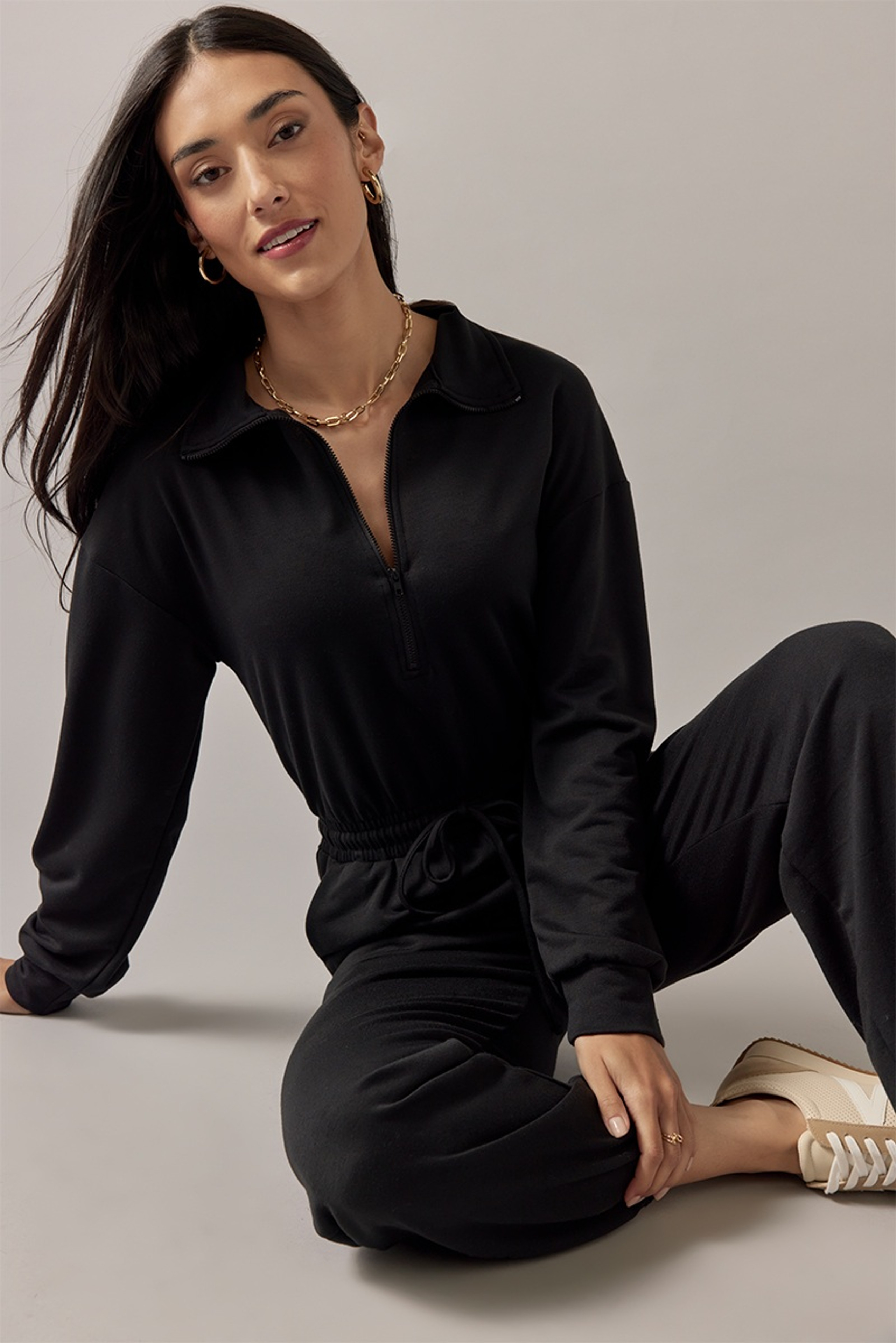 Lucia Zip Upper Cinched Waist Jumpsuit | Francesca's