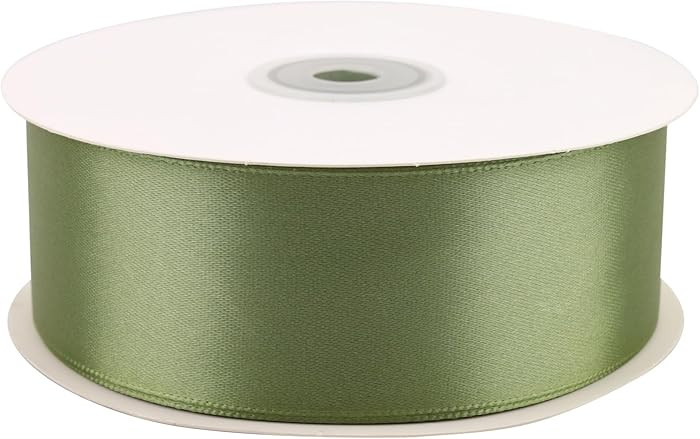 1.5 Inch Olive Green Polyester Ribbon - 50 Yards Bulk Spool for Gift Wrapping, Wedding Decor, Bow... | Amazon (US)