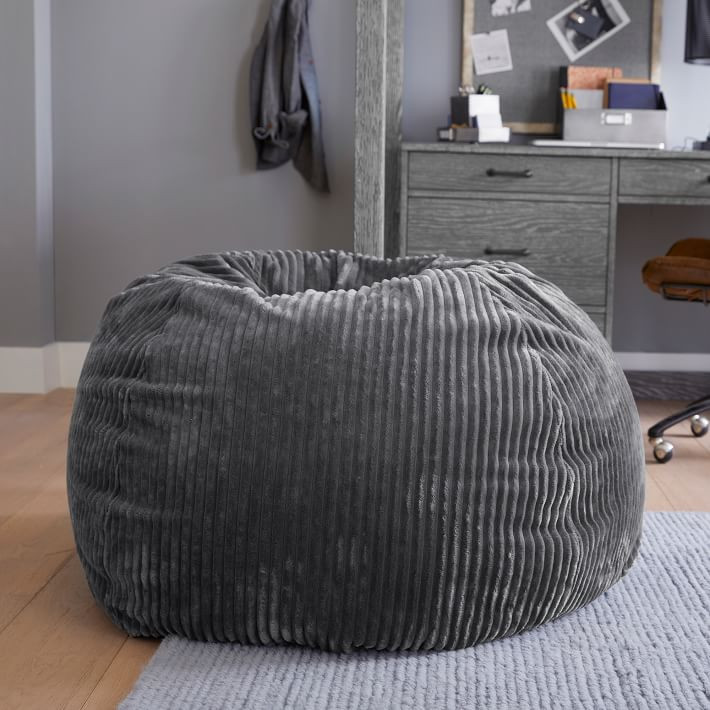 Charcoal Chamois Bean Bag Chair | Pottery Barn Teen