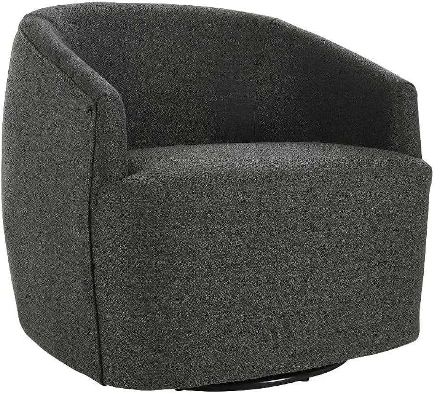 Kosas Home Lynn Upholstered Modern Fabric Swivel Chair in Dark Gray | Amazon (US)