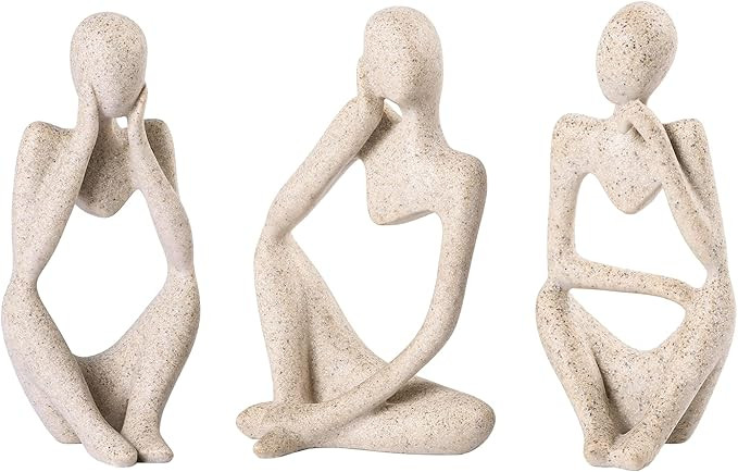 BMLCGJ Thinker Statue Gold Decor Abstract Art Sculpture, Golden Resin Collectible Figurines for H... | Amazon (US)