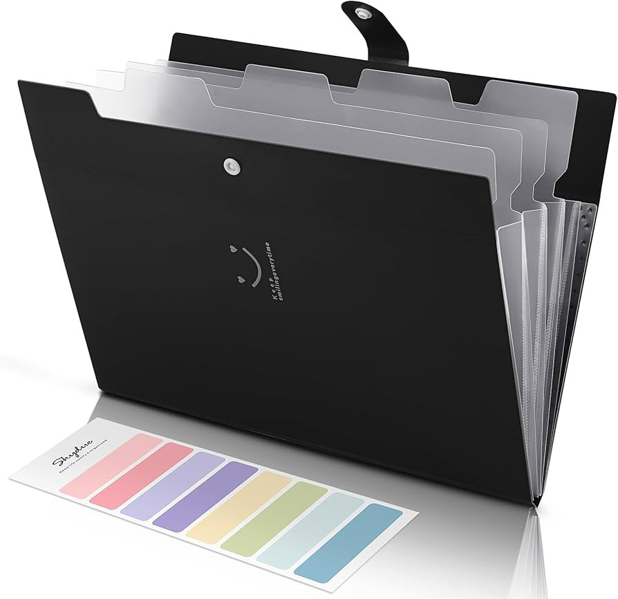 SKYDUE File Folder with 8 Labels, 5 Pockets Accordion Paper Organizer for School and Office，A4 ... | Amazon (US)