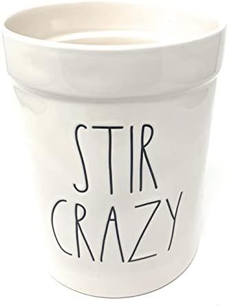 Rae Dunn STIR CRAZY White Ceramic Utensil Container Jar | Amazon (US)