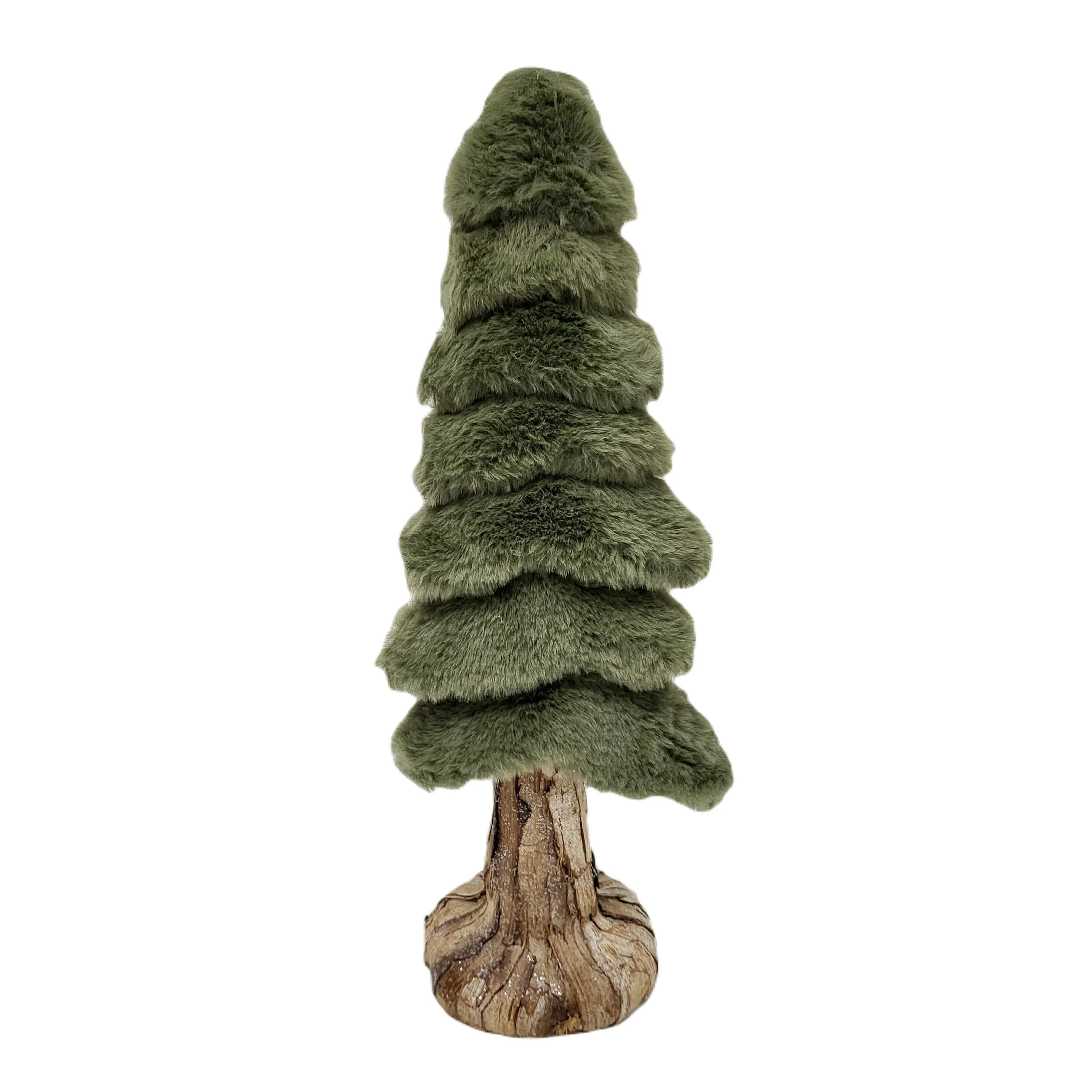Forest Green Faux Fur Tree with Jujube Bark Christmas Décor, 16 in, 2.15 oz, by Holiday Time | Walmart (US)