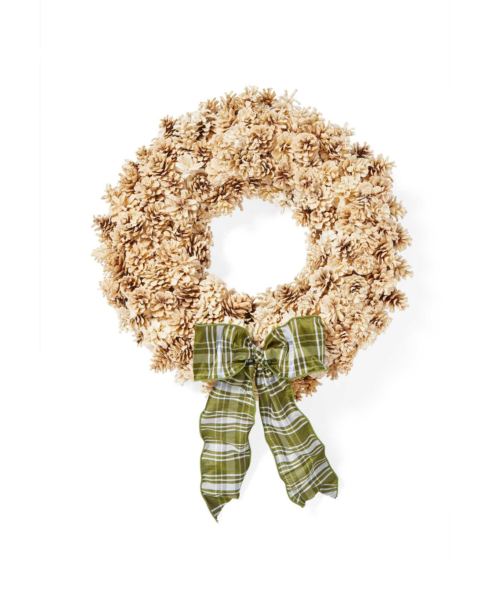 Bleached Pinecone Holiday Wreath 18" | Serena and Lily